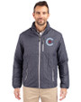 Chicago Cubs City Connect Cutter & Buck Rainier PrimaLoft®  Mens Big and Tall Eco Insulated Puffer Jacket Anthracite Melange Front