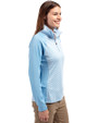 Milwaukee Brewers City Connect Cutter & Buck Forge Tonal Stripe Stretch Half Zip Womens Top Atlas Light Blue Side