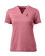 Los Angeles Angels City Connect Cutter & Buck Forge Eco Heathered Stretch Womens Blade Top Cardinal Red Heather Mannequin