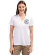 Chicago Cubs City Connect Cutter & Buck Forge Eco Heathered Stretch Womens Blade Top White Front