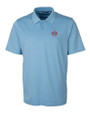 Miami Marlins City Connect Cutter & Buck Forge Stretch Mens Polo Atlas Light Blue Mannequin