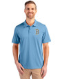 Boston Red Sox City Connect Cutter & Buck Prospect Eco Textured Stretch Recycled Mens Short Sleeve Polo Atlas Light Blue Front