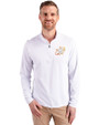 Houston Astros City Connect Cutter & Buck Virtue Eco Pique Recycled Quarter Zip Mens Pullover White Front