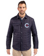 Chicago Cubs City Connect Cutter & Buck Rainier PrimaLoft® Mens Eco Insulated Quilted Shirt Jacket Dark Navy Front