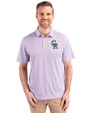 Colorado Rockies City Connect Cutter & Buck Pike Eco Symmetry Print Stretch Recycled Mens Polo White/College Purple Front