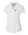 San Diego Padres City Connect Cutter & Buck Forge Stretch Womens Short Sleeve Polo White Mannequin