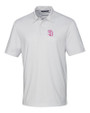 San Diego Padres City Connect Cutter & Buck Pike Double Dot Print Stretch Mens Polo White Mannequin