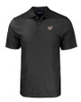 Washington Nationals City Connect Cutter & Buck Pike Eco Tonal Geo Print Stretch Recycled Mens Polo Black Mannequin