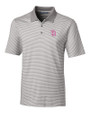San Diego Padres City Connect Cutter & Buck Forge Tonal Stripe Stretch Mens Big and Tall Polo Polished Medium Gray Mannequin