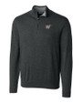 Washington Nationals City Connect Cutter & Buck Lakemont Tri-Blend Mens Big and Tall Quarter Zip Pullover Sweater Charcoal Heather Mannequin