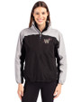 Washington Nationals City Connect Cutter & Buck Charter Eco Recycled Womens Anorak Jacket Black/Polished Front