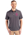 San Diego Padres City Connect Cutter & Buck Pike Eco Symmetry Print Stretch Recycled Mens Big & Tall Polo Black/White Front