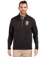 San Francisco Giants City Connect Cutter & Buck Adapt Eco Knit Hybrid Recycled Mens Quarter Zip Black Front