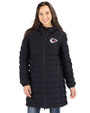 Kansas City Chiefs Cutter & Buck Mission Ridge Repreve Eco Insulated Womens Long Puffer Jacket Black Front