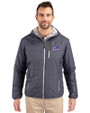 Buffalo Bills Cutter & Buck Rainier Recycled Insulated Puffer Mens Full Zip Hooded Jacket Anthracite Melange Front