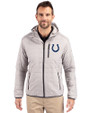 Indianapolis Colts Cutter & Buck Rainier Primaloft Eco Mens Full Zip Hooded Jacket Polished Medium Gray Front