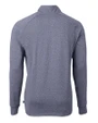 New Hampshire Wildcats College Vault Cutter & Buck Adapt Eco Knit Heather Mens Big & Tall Quarter Zip Pullover Navy Blue Heather Mannequin Back