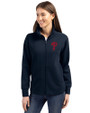 Philadelphia Phillies Cutter & Buck Roam Epic Versatility Full Zip Recycled Womens Jacket Navy Blue Front
