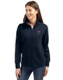 Jacksonville Jaguars Americana Cutter & Buck Roam Epic Versatility Full Zip Recycled Womens Jacket Navy Blue Front