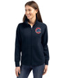 Chicago Cubs Cutter & Buck Roam Epic Versatility Full Zip Recycled Womens Jacket Navy Blue Front