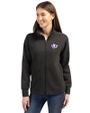 Texas Christian Horned Frogs College Vault Cutter & Buck Roam Epic Versatility Full Zip Recycled Womens Jacket Black Front