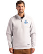 Detroit Lions Historic Cutter & Buck Roam Epic Versatility Recycled Quarter Zip Mens Pullover Solitare Front