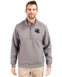 Seattle Seahawks NFL Helmet Cutter & Buck Roam Epic Versatility Recycled Quarter Zip Mens Pullover Elemental Grey Front