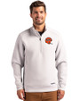 Cincinnati Bengals Historic Cutter & Buck Roam Epic Versatility Recycled Quarter Zip Mens Pullover Solitare Front