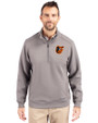 Baltimore Orioles Cutter & Buck Roam Epic Versatility Recycled Quarter Zip Mens Pullover Elemental Grey Front