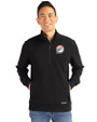 Miami Dolphins Historic Cutter & Buck Roam Epic Versatility Recycled Quarter Zip Mens Pullover Black Front