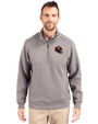 Washington Commanders NFL Helmet Cutter & Buck Roam Epic Versatility Recycled Quarter Zip Mens Pullover Elemental Grey Front