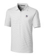 Miami Marlins Stars & Stripes Cutter & Buck Forge Pencil Stripe Stretch Mens Polo White Mannequin