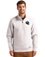 Denver Broncos NFL Helmet Cutter & Buck Roam Epic Versatility Recycled Quarter Zip Mens Pullover Solitare Front