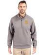 San Diego Padres Cutter & Buck Roam Recycled Buttery-Soft Knit Mens Quarter Zip Jacket Elemental Grey Front