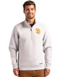 San Diego Padres Cutter & Buck Roam Epic Versatility Recycled Quarter Zip Mens Pullover Solitare Front