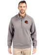 Cincinnati Bengals NFL Helmet Cutter & Buck Roam Epic Versatility Recycled Quarter Zip Mens Pullover Elemental Grey Front