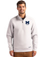 Michigan Wolverines Alumni Cutter & Buck Roam Epic Versatility Recycled Quarter Zip Mens Pullover Solitare Front