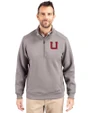 Utah Utes College Vault Cutter & Buck Roam Epic Versatility Recycled Quarter Zip Mens Pullover Elemental Grey Front