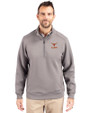 Texas Longhorns Alumni Cutter & Buck Roam Recycled Buttery-Soft Knit Mens Quarter Zip Jacket Elemental Grey Front