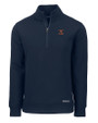 Texas Longhorns Alumni Cutter & Buck Roam Epic Versatility Recycled Quarter Zip Mens Pullover Navy Blue Mannequin