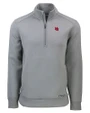 Nebraska Cornhuskers College Vault Cutter & Buck Roam Eco Recycled Quarter Zip Mens Pullover Elemental Grey Mannequin