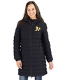Athletics Cutter & Buck Mission Ridge Repreve Eco Insulated Womens Long Puffer Jacket Black Front