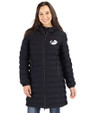Arizona Cardinals Historic Cutter & Buck Mission Ridge Repreve Eco Insulated Womens Long Puffer Jacket Black Front
