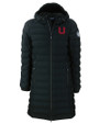 Utah Utes College Vault Cutter & Buck Mission Ridge Repreve Eco Insulated Womens Long Puffer Jacket Black Mannequin