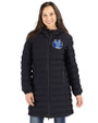 Air Force Falcons College Vault Cutter & Buck Mission Ridge Repreve Eco Insulated Womens Long Puffer Jacket Black Front
