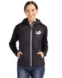 Arizona Cardinals Historic Cutter & Buck Rainier Primaloft Womens Eco Full Zip Hybrid Jacket Black Front