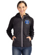 Air Force Falcons College Vault Cutter & Buck Rainier Recycled Insulated Hybrid Puffer Womens Full Zip Jacket Black Front
