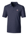 New York Yankees Stars & Stripes Cutter & Buck Forge Pencil Stripe Stretch Mens Polo Liberty Navy Mannequin