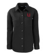 Utah Utes College Vault Cutter & Buck Roam Recycled Buttery-Soft Knit Womens Button Down Shirt Jacket Black Mannequin