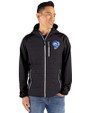 Los Angeles Rams Historic Cutter & Buck Rainier Recycled Insulated Hybrid Puffer Mens Full Zip Jacket Black Front